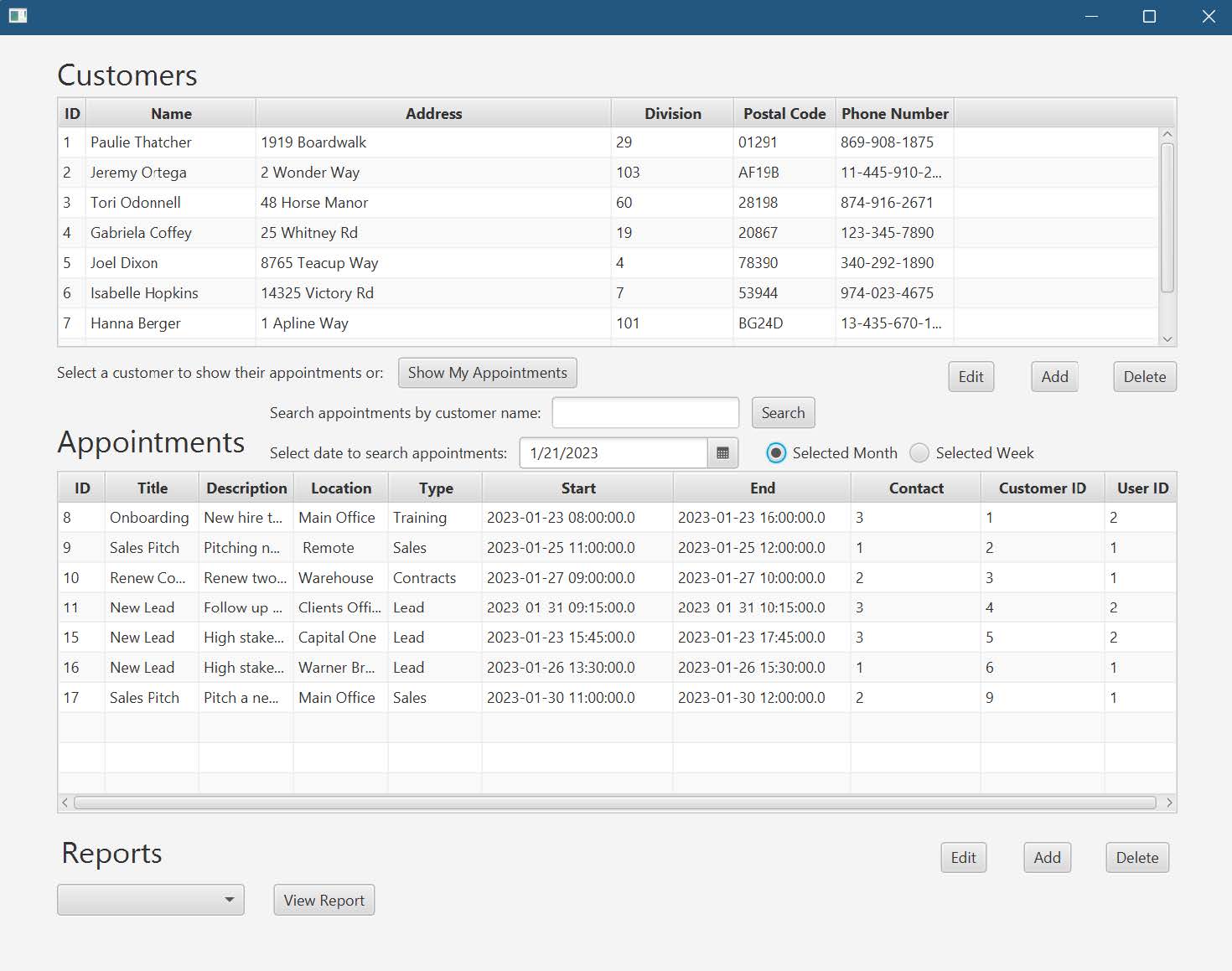 Scheduler Application – Java