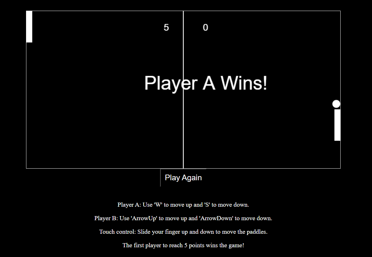 Pong – HTML5 Game